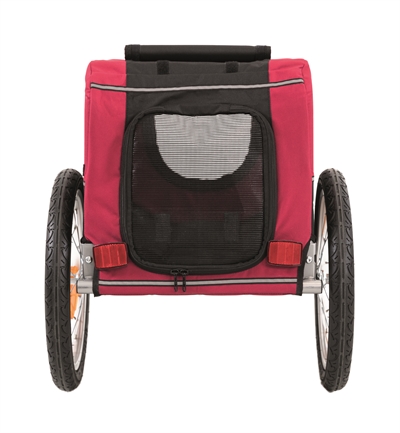 TRIXIE Hondenfietskar Kleine Rassen - Weerbestendig & Ventilerend, Snelkoppel-systeem - Zwart/Rood - 60x53x60 cm, max 15 kg
