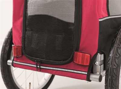 TRIXIE Hondenfietskar Kleine Rassen - Weerbestendig & Ventilerend, Snelkoppel-systeem - Zwart/Rood - 60x53x60 cm, max 15 kg