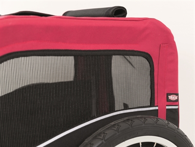 TRIXIE Hondenfietskar Kleine Rassen - Weerbestendig & Ventilerend, Snelkoppel-systeem - Zwart/Rood - 60x53x60 cm, max 15 kg