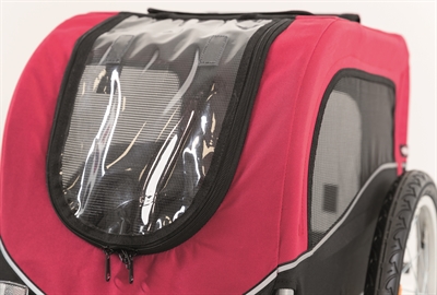 TRIXIE Hondenfietskar Kleine Rassen - Weerbestendig & Ventilerend, Snelkoppel-systeem - Zwart/Rood - 60x53x60 cm, max 15 kg