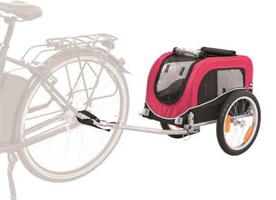 TRIXIE Hondenfietskar Kleine Rassen - Weerbestendig & Ventilerend, Snelkoppel-systeem - Zwart/Rood - 60x53x60 cm, max 15 kg