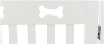 TRIXIE Hondenhek Afsluithek 4-panelen Verstelbaar 60-160 cm, Geschikt voor grote honden, Gepoedercoat MDF - Wit - 75 cm