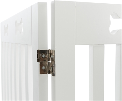 TRIXIE Hondenhek Afsluithek 4-panelen Verstelbaar 60-160 cm, Geschikt voor grote honden, Gepoedercoat MDF - Wit - 75 cm