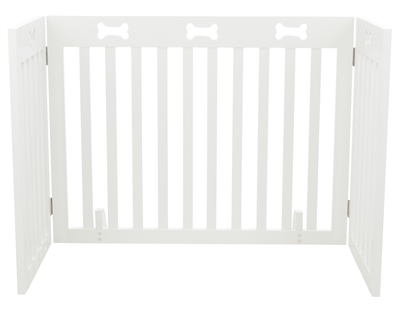 TRIXIE Hondenhek Afsluithek 3-panelen Inklapbaar | Gelakt MDF - Wit - 82-124x61 cm