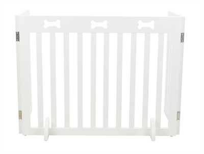 TRIXIE Hondenhek Afsluithek 3-panelen Inklapbaar | Gelakt MDF - Wit - 82-124x61 cm