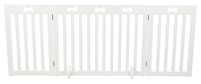 TRIXIE Hondenhek Afsluithek 3-panelen Inklapbaar | Gelakt MDF - Wit - 82-124x61 cm
