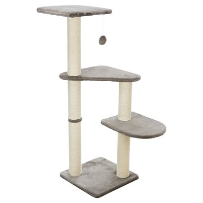TRIXIE Krabpaal Altea Natuursisal, pluche plateaus, speeltje - Grijs - 40x40x117 cm
