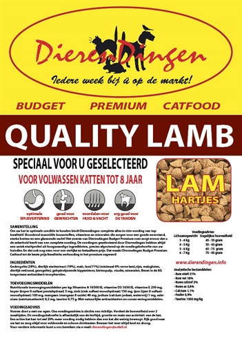 BUDGET PREMIUM Kattenvoer Quality Lamb - 10% l