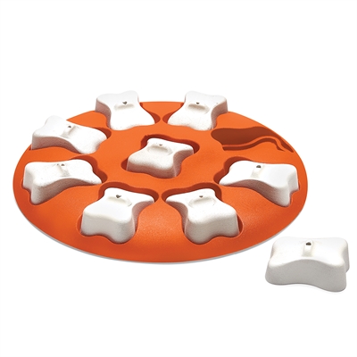 NINA OTTOSSON Hondenpuzzel Dog Smart - Interactief verstopspel met compartimenten, verstelbare moeilijkheid - Rood - 27x27x3,5 cm