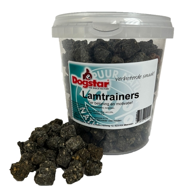DOGSTAR Hondensnacks LAMTRAINERS Beloningssnoepjes training, klein formaat & bewaarpotje - Naturel - 850 ml