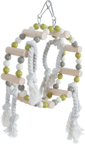 ZOLUX Vogelschommel Houten wiel met kralen speeltje tegen verveling - Assorti - 18x6x22 cm