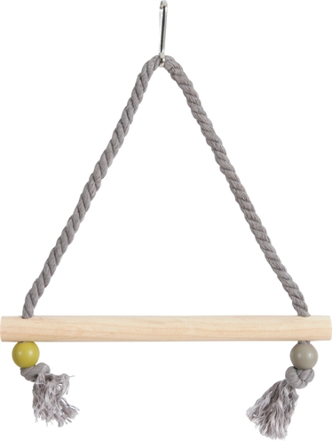 ZOLUX Vogelsschommel SCHOMMEL HOUT MET TOUW - Hout & touw, voorkomt verveling - Assorti - 22x1,5x27 cm