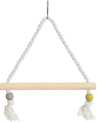 ZOLUX Vogelsschommel SCHOMMEL HOUT MET TOUW - Hout & touw, voorkomt verveling - Assorti - 22x1,5x27 cm