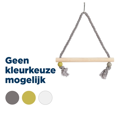 ZOLUX Vogelsschommel SCHOMMEL HOUT MET TOUW - Hout & touw, voorkomt verveling - Assorti - 22x1,5x27 cm