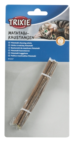 TRIXIE Matatabi kauwstaven 100% natuurlijk, ontspannend & gebitsverzorgend - 10 g