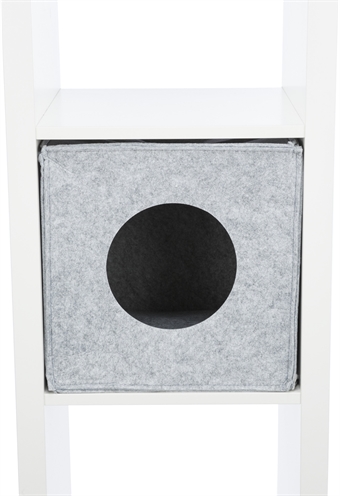 TRIXIE Kattenmand Iglo Anton - Opvouwbaar | Past in IKEA Kallax/Expedit | Vilt - Grijs - 37x33x33 cm