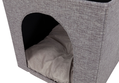 TRIXIE Katteniglo Ella Past in IKEA Kallax/Expedit, opvouwbaar & wasbaar kussen - Grijs - 37x33x33 cm
