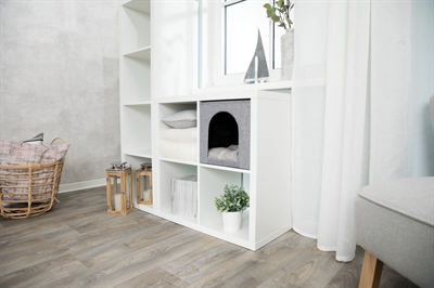 TRIXIE Katteniglo Ella Past in IKEA Kallax/Expedit, opvouwbaar & wasbaar kussen - Grijs - 37x33x33 cm