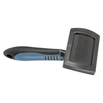 TRIXIE Zachte Slickerborstel Kunststof Zachte metalen pinnen, comfortabel rubberhandvat - 10x17 cm