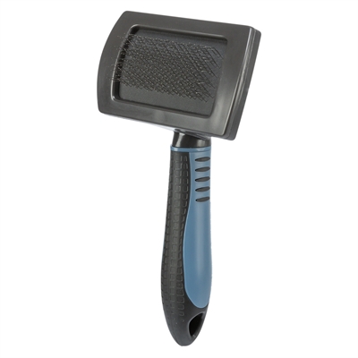 TRIXIE Zachte Slickerborstel Kunststof Zachte metalen pinnen, comfortabel rubberhandvat - 10x17 cm
