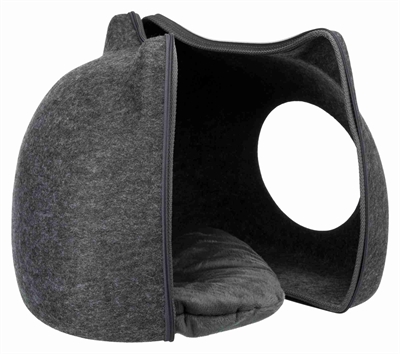 TRIXIE Kattenmand RELAX IGLO Kat Unieke kattenkopvorm, vormvast vilt & wasbaar pluche