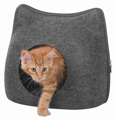 TRIXIE Kattenmand RELAX IGLO Kat Unieke kattenkopvorm, vormvast vilt & wasbaar pluche
