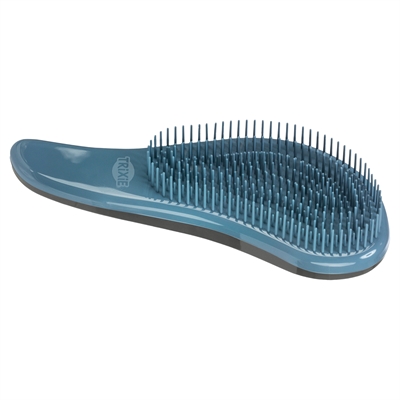 TRIXIE Zachte Borstel Mild ontklitten voor dekhaar & onderwol | Comfortabel kunststof - Blauw - 19 cm