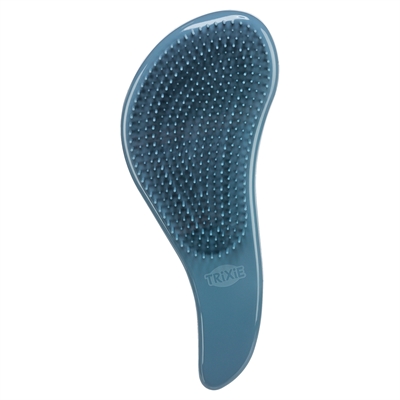 TRIXIE Zachte Borstel Mild ontklitten voor dekhaar & onderwol | Comfortabel kunststof - Blauw - 19 cm
