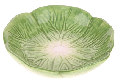HAPPY PET Voerbak Green Leaf Gelakt keramiek bladvorm Anti-mors rand - Groen - 11x11x2 cm