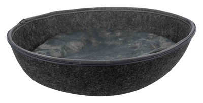 TRIXIE Relax Iglo Kattenmand Liva Vormvast isolerend vilt met ritssluiting - Antraciet - 40x24x47 cm