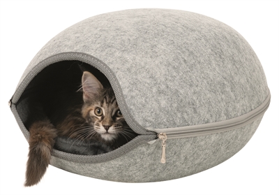 TRIXIE Katteniglo RELAX IGLO LUNA Vormvast, isolerend & opbergbaar (ritssluiting) - Lichtgrijs - 44x38x26 cm