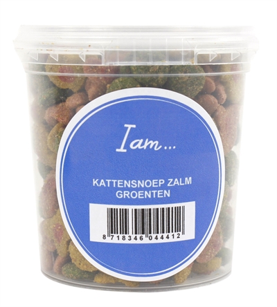 I AM Kattensnoep Zalm & Groenten Vitaminen voor sterke botten, glanzende vacht & krokant - Naturel - 70 g