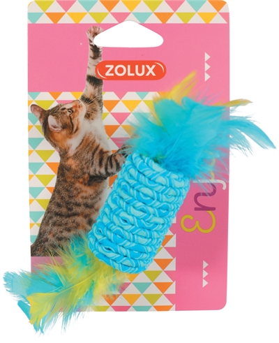ZOLUX Kattenspeelgoed Elastic Snoep Assorti Toffee-vorm met veren - Assorti - 17,5x3x3 cm