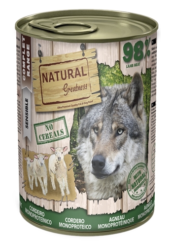 Natural Greatness Monoprotein Adult morceaux en sauce agneau aliment humide pour chien 400 g