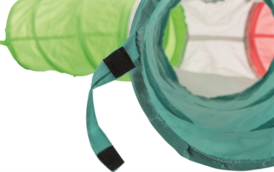 TRIXIE Speeltunnel konijn 3-weg 4-ingangen Nylon vormvast spiraalveer - Assorti - 47x18 cm