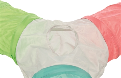 TRIXIE Speeltunnel konijn 3-weg 4-ingangen Nylon vormvast spiraalveer - Assorti - 47x18 cm