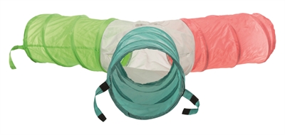 TRIXIE Speeltunnel konijn 3-weg 4-ingangen Nylon vormvast spiraalveer - Assorti - 47x18 cm