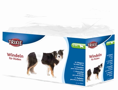 TRIXIE Hondenluier Reu Wegwerpluier Buikband Sterk absorberend - Wit - M/L 12 st