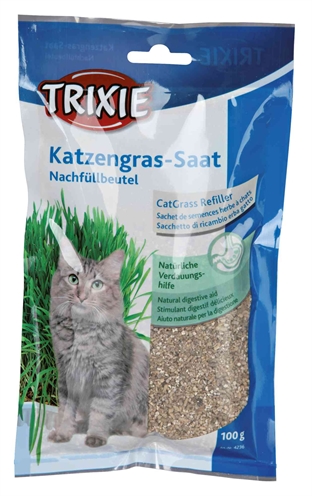 TRIXIE Kattengrasbak Gerstzaad voor zelf kweken, handige bak & alleen water toevoegen - 100 g