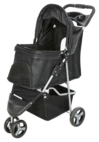 TRIXIE Hondenbuggy Compact licht en inklapbaar, ventilerend, 11 kg draaggewicht - Zwart - 80x47x100 cm