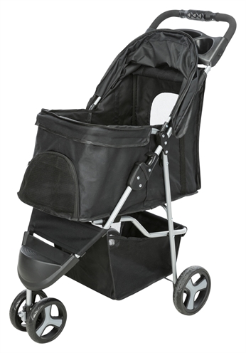 TRIXIE Hondenbuggy Compact licht en inklapbaar, ventilerend, 11 kg draaggewicht - Zwart - 80x47x100 cm