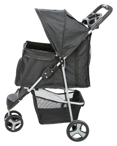 TRIXIE Hondenbuggy Compact licht en inklapbaar, ventilerend, 11 kg draaggewicht - Zwart - 80x47x100 cm