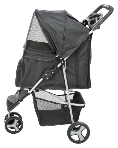 TRIXIE Hondenbuggy Compact licht en inklapbaar, ventilerend, 11 kg draaggewicht - Zwart - 80x47x100 cm