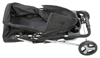 TRIXIE Hondenbuggy Compact licht en inklapbaar, ventilerend, 11 kg draaggewicht - Zwart - 80x47x100 cm