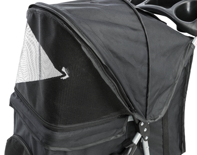 TRIXIE Hondenbuggy Compact licht en inklapbaar, ventilerend, 11 kg draaggewicht - Zwart - 80x47x100 cm