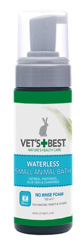 VETS BEST Droogshampoo Waterless Small Animal Bath | Geen spoelen, hydrateert & kalmeert met aloe vera en neemolie - 150 ml