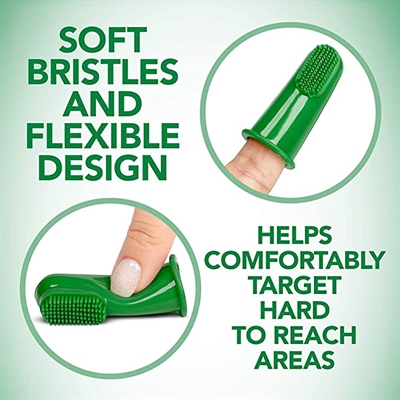 VETS BEST Vinger Tandenborstels Siliconen, vermindert plak & tandsteen - Transparant - 5 stuks