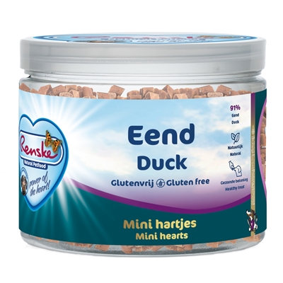 RENSKE HOND GEZONDE BELONING MINI HARTJES EEND
