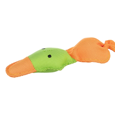 TRIXIE Hondenspeelgoed Eend Drijvend Met Geluid, Platte Vorm, Goed Zichtbaar - Oranje - 50 cm