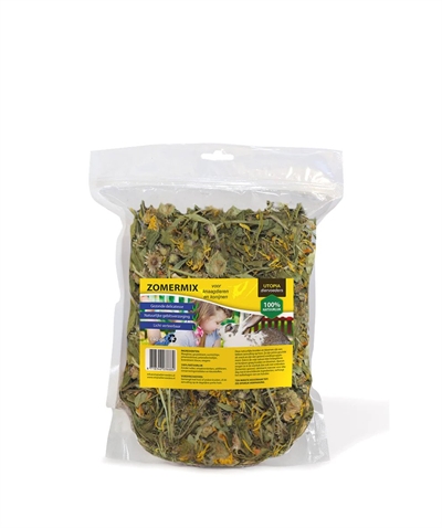 UTOPIA Kruidenmix ZOMERMIX voor konijnen & knaagdieren Natuurlijke kruiden- en bloemenmix, caloriearm en licht verteerbaar - 140 g
